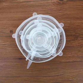 6Pcs Food Silicone Cover Fresh-keeping Dish Stretchy Lid Cap Reusable Wrap Organization Storage Tool Kitchen Accessories (Num: 2Sets)